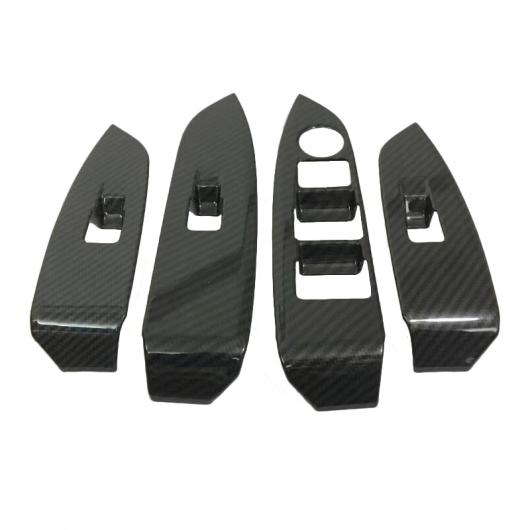 ABS カーボン インナー ドア アームレスト ウインドウ リフト スイッチ ボタン カバー トリム ステッカー アクセサリー 適用: マツダ CX-3 CX3 2017 2018 カーボンファイバー調 AL-FF-1598 ALの通販は 6,931円