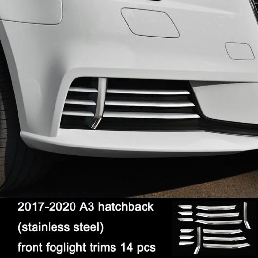 ステンレス スチール フロント リア フォグライト ストリップ トリム 適用: アウディ A4 A3 A6 Q3 Q5 Q7 2 AL-FF-4034 AL