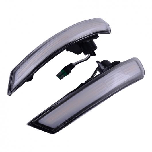 2ピース サイド ウイング リア ビュー ミラー LED ダイナミック ターンシグナルライト 適用: フォード フォーカス MK3 MK3.5 2011-2018 ホワイト AL-FF-7463 AL