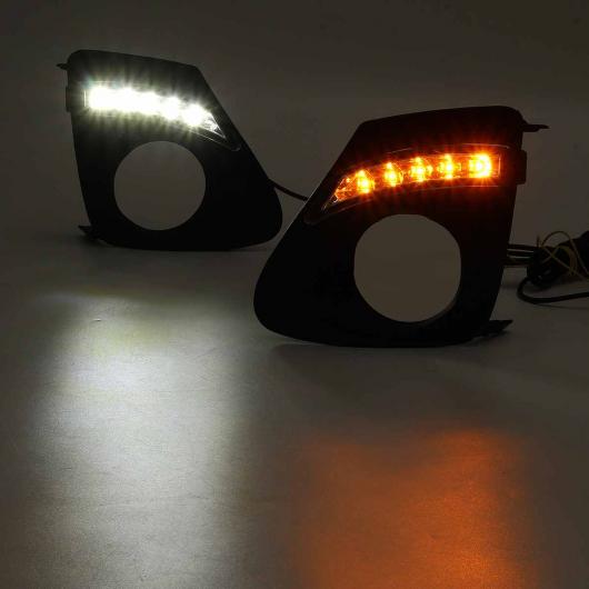 オート 2ピース DRL 適用: トヨタ カローラ 2011 2012 2013 デイタイム ランニング ライト デイライト フォグランプ カバー ターンシグナル ランプ ホワイト イエロー AL-HH-1955 AL