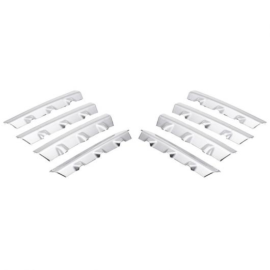 フロント グリル トリム カバー フロント センター トリム 8ピース 適用: 日産 キャシュカイ J10 2008-2011 シルバー AL-II-0387 AL