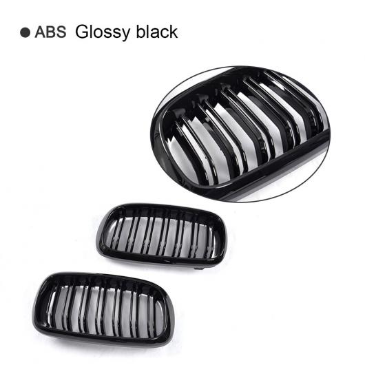 ABS カバー 装飾 フロント グリル トリム 適用: BMW F15 X5 F16 X6 SUV 4ドア 2014-2017 光沢 ブラック AL-II-0948