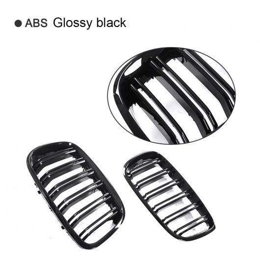 ABS カバー 装飾 フロント グリル トリム 適用: BMW E70 X5 SUV 4ドア 2007-2013 光沢 ブラック AL-II-0955
