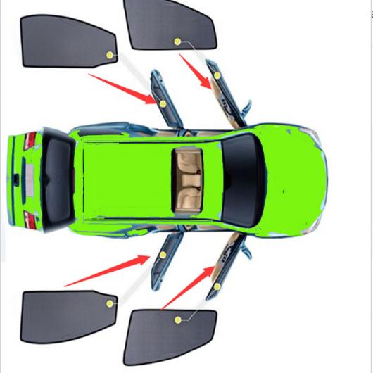 適用: ホンダ エリシオン/クライダー/ヴェルファイア/ジェイド/シビック ブラック サイド ウインドウ サンシェード メッシュ シェード ブラインド 4 ウインドウ サンシェード AL-II-1555 AL