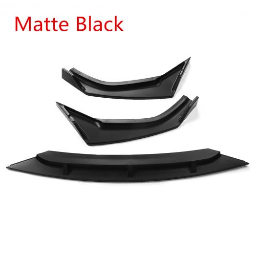 2019 3ピース フロント バンパー スプリッタ リップ ボディ キット スポイラー ディフューザー ガード トリム デフレクター 適用: ホンダ シビック 2019-2020 マットブラック AL-II-3310 AL