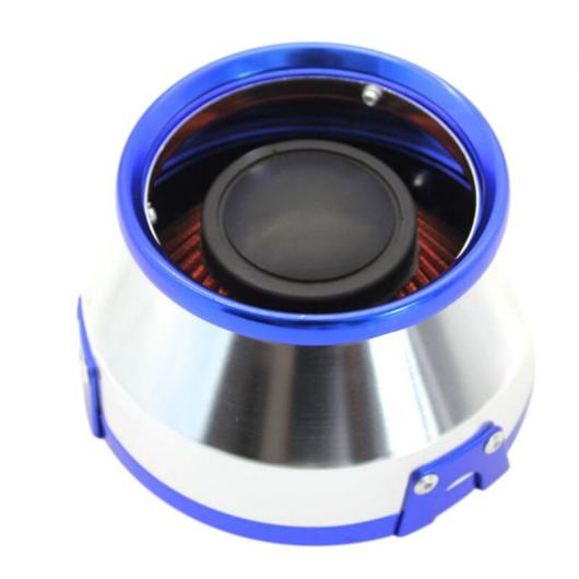 1ピース 76mm マッシュルーム ヘッド 金属 シェル エア インテーク 蛇腹 ブルー AL-JJ-3053 AL