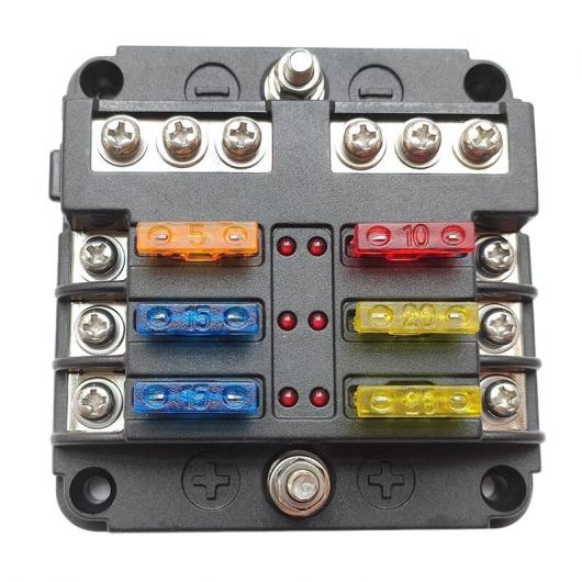 6通い路 電気ヒューズ ボックス席 カソード LED 照明ランプ 当てはめる: オート RV 小舟 米国海兵隊員 貨物自動車 雨合羽 電気ヒューズ 印字機001 AL-JJ-4579 AL