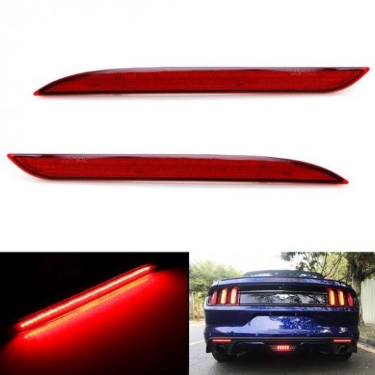 2ピース レッド LED バンパー リフレクター ライト 適用: フォード/FORD マスタング 2015-2017 機能 AS テール/ブレーキ/リア フォグ ランプ スモーク レンズ・レッド レンズ AL-JJ-5840 AL
