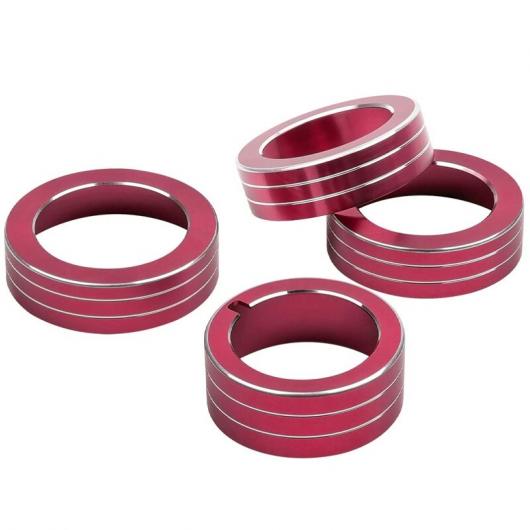 AL 4ピース ヘッドライト＆O エアコン ボタン カバー 装飾 トリム 適用: 2018 2019 ジープ/JEEP ラングラー JL JLU レッド AL-JJ-6077