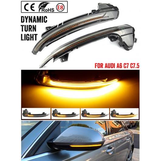 2ピース LED ダイナミック ターンシグナルライト 適用: アウディ/AUDI A6 C7 C7.5 RS6 S6 4G 2012-2018 サイド ウイング バックミラー ミラー ウインカー インジケーター イエロー AL-JJ-6747 AL