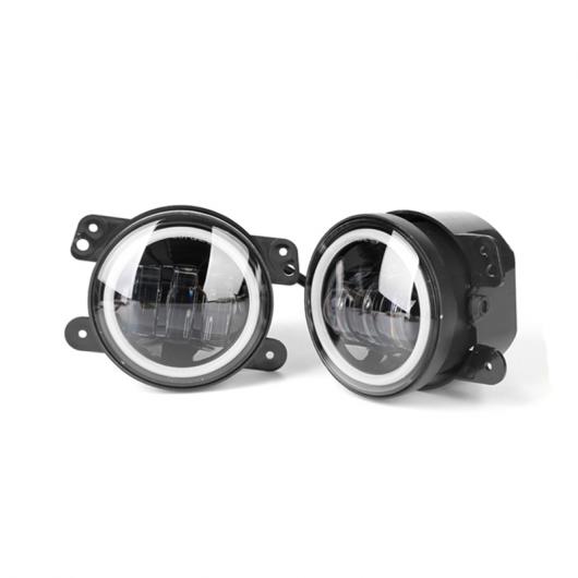 2ピース 4 インチ LED フォグライト 6000K ホワイト HALO リング デイタイム ライト ホワイト DRL バルブ フォグ ランプ 適用: ジープ/JEEP ラングラー JK グランド 1セット 2ピース AL-JJ-9544 AL