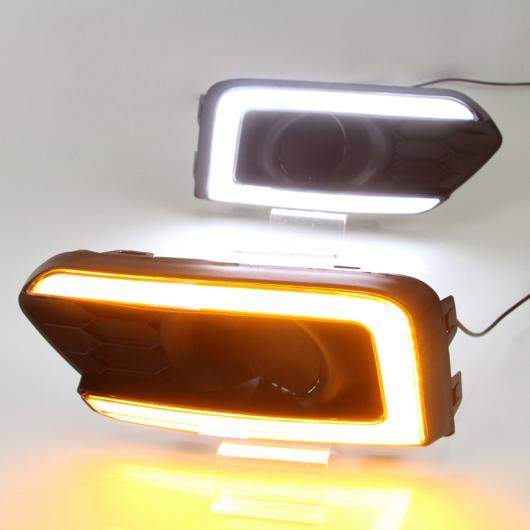 2ピース DRL ライト ランプ 適用: ホンダ シティ 2017-2019 LED フォグランプ 6000K ホワイト ターン イエロー A AL-KK-0572 ALの通販は