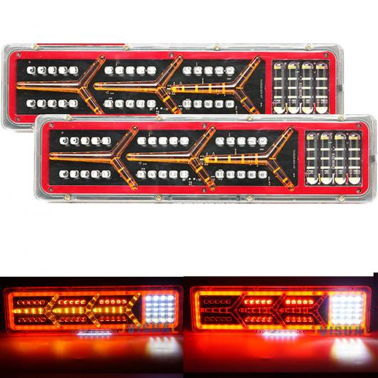 2ピース 24V ユニバーサル 防水 トラック リア テールライト ワーニング ライト リア テールライト ストップ ローリー バス ブレーキ リバース ターン インジケーター タイプ002 46cm AL-KK-2912 AL