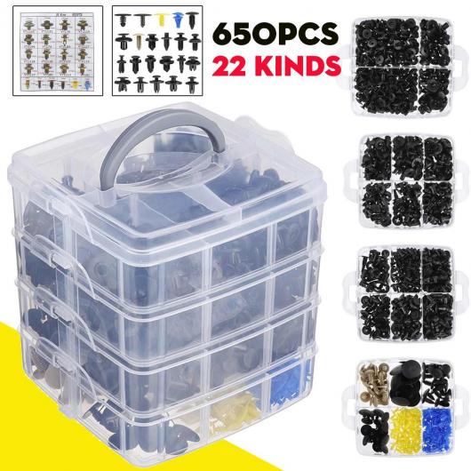 ファスナー クリップ リムーバル ツール ドア トリム パネル バンパー プッシュ リベット 固定器具 エンジン カバー クリップ アクセサリー 650ピース AL-KK-3349 ALの通販は