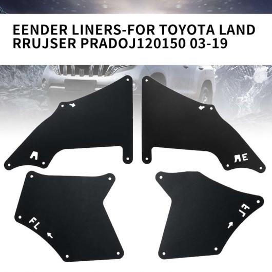 4ピース フロント リア マッド フラップ 適用: トヨタ ランドクルーザー プラド J120 J150 2003-2019 スプラッシュ ガード マッド フラップ マッドガード フェンダー ブラック AL-KK-4858 AL