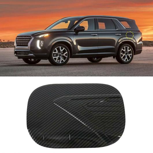 AL カーボンファイバー オイル フューエル タンク キャップ カバー トリム 適用: ヒュンダイ/現代/HYUNDAI パリセード 2019 2020 カーボン調 AL-KK-5869