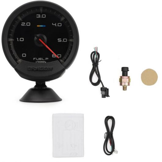 60mm 12V フューエル プレッシャー ゲージ オイル プレス ゲージ ホワイト LED フューエル ゲージ ユニバーサル ブラック AL-KK-5964 AL