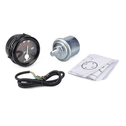 2インチ デジタル LED オイル プレッシャー ゲージ メーター 0-100PSI ユニバーサル キット センサー ブラック AL-KK-6005 AL