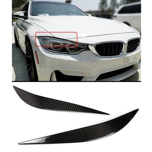 フロント ランプ アイリッド 適用: BMW F80 M3 F82 F83 M4 F32 F33 F36 2014-2018 リアル ドライ カーボンファイバー ヘッドライト アイブロー カバー トリム ブラック AL-KK-6276 AL