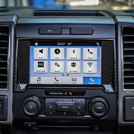 1ピース ABS 装飾 ステッカー カーボンファイバー調 ナビゲーション トリム フレーム 適用: フォード/FORD F150 2015+ カーボン調 AL-KK-6821 AL