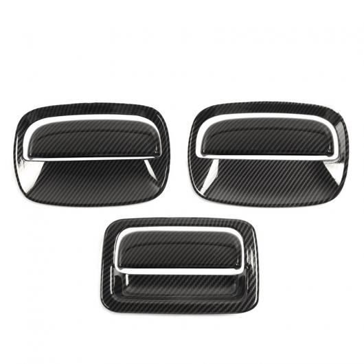 6ピース ABS 装飾 ステッカー リア/サイド ドア ハンドル トリム カバー 適用: スズキ ジムニー 2019+アクセサリー カーボン調 AL-KK-6943 AL