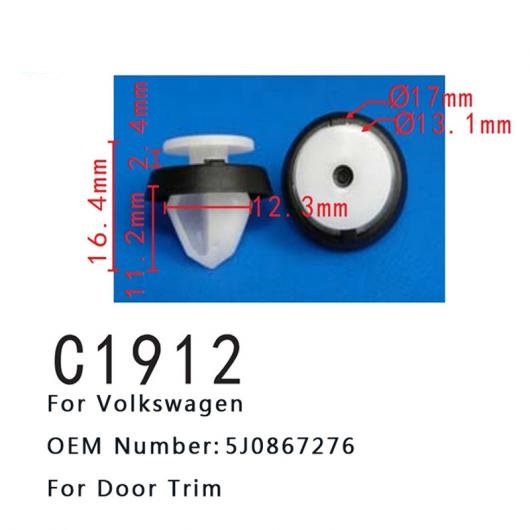 ファスナー ポジショナー クリップ ピン ドア トリム 5J0867276 適用: VW キャディ クラフト 1.4 1.8 2.0 TSI 1.5 1.6L TSI280 100ピース AL-MM-0622 AL
