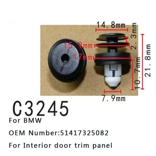 クリップ 51417325082 適用: BMW X5 X3 G01 Z4 BMW5 G30 G31 G38 BMW6 E36 530i 540i インテリア ドア トリム パネル ファスナー 100ピース AL-MM-0701 AL