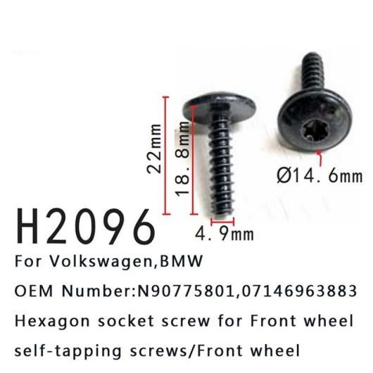 オート ファスナー フロント ホイール タッピング スクリュー N90775801 07146963883 適用: BMW フォルクスワーゲン/VOLKSWAGEN フロント ホイール セルフ-タッピング スクリュー 20ピース AL-MM-0715 AL