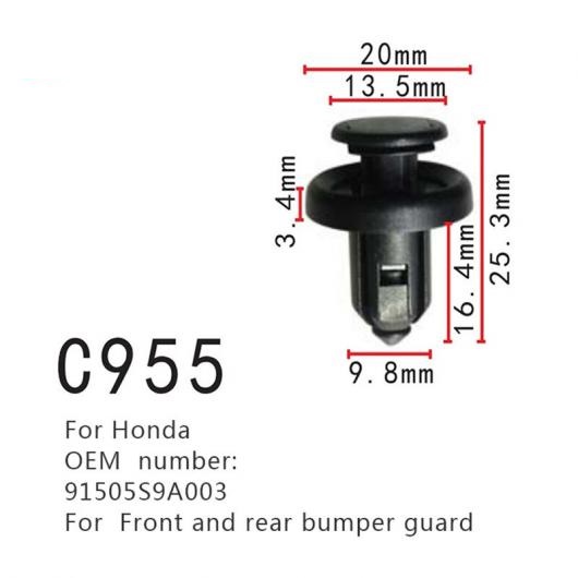 AL バックル 91505S9A003 適用: ホンダ フロント リア バンパー ガード ポジショナー ファスナー 20ピース AL-MM-0814
