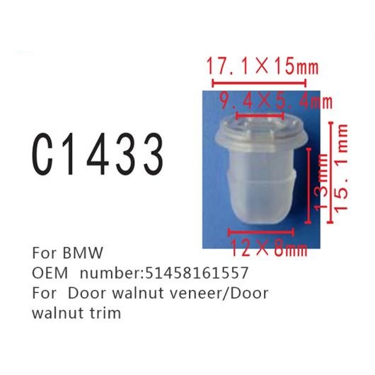 オート ドア WALNUT 単板 ポジショニング クリップ 適用: BMW E38 E39 E90 E91 E92 E93 E93LCi 51458161557 ドア WALNUT トリム ファスナー 100ピース AL-MM-0854 AL 12,220円