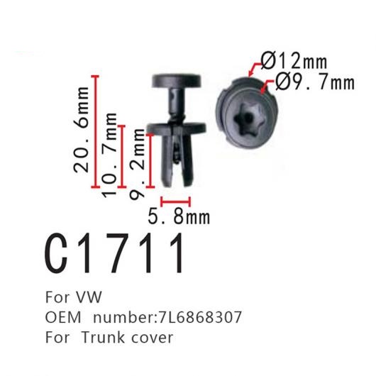 AL トランク カバー プラグ 7L6868307 適用: フォルクスワーゲン/VOLKSWAGEN アウディ/AUDI A4 A6 Q5 Q7 ポジショニング ファスナー 20ピース AL-MM-0925の通販は