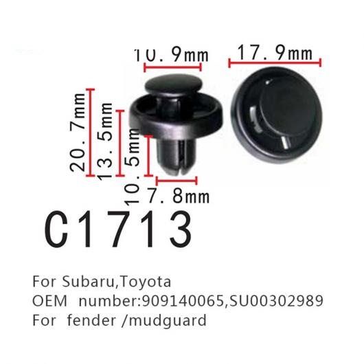 AL フェンダー プラグ 適用: スバル トヨタ 909140065 SU00302989 マッドガード ポジショニング ファスナー 20ピース AL-MM-0927