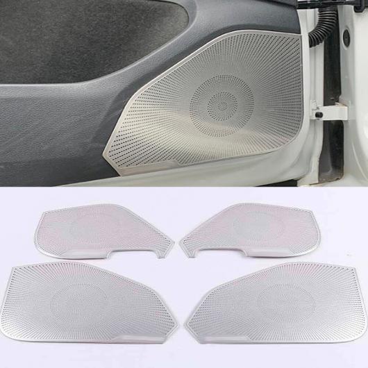 適用: フォルクスワーゲン/VOLKSWAGEN VW ゴルフ MK7 MK7.5 2013-2020 ステンレス ドア ゲート ラウドスピーカー サウンド パッド スピーカー カバー トリム インテリア 4ドア シルバー AL-MM-3116 AL