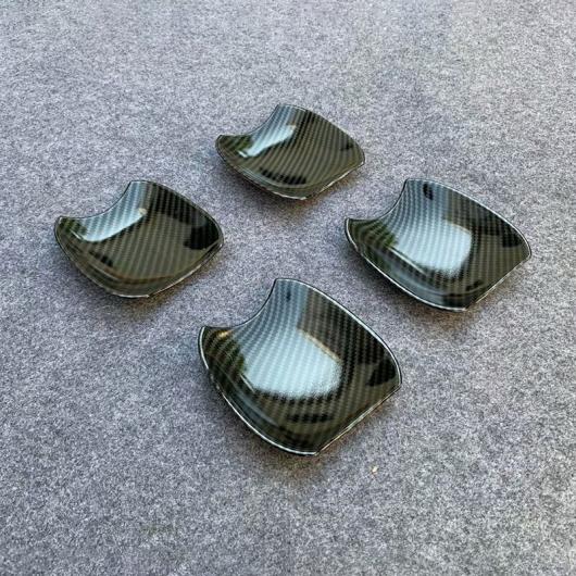 4ピース ドア ハンドル ボウル カバー ステッカー エクステリア 装飾 適用: トヨタ RAV4 2019 2020 カーボン AL-MM-4882 AL