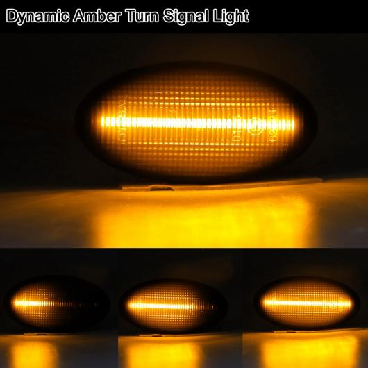 2ピース スモーク レンズ LED サイドマーカー ライト ダイナミック アンバー ターンシグナルランプ 適用: MAZDA2 MAZDA3 マツダ 5 MAZDA6 BT-50 MPV II スモーク AL-MM-5511 AL