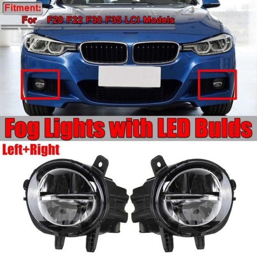 ペア フロント LED フォグライト フォグランプ DRL ドライビング ランプ 適用:-BMW F20 F22 F30 F35 LCI W LED バルブ 63177248911 63177248912 ブラック AL-MM-8582 AL