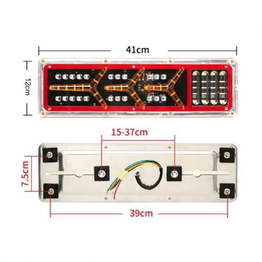 トラック リア テールライト LED トレーラー テールライト 防水 フロー ステアリング ブレーキ リバース トラフィック フォグランプ ユニの通販は