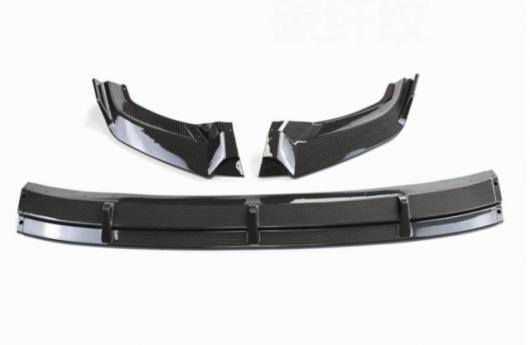 適用: フォルクスワーゲン/VOLKSWAGEN ティグアン アクセサリー 3ピース フロント バンパー スプリット リップ ボディ キット スポイラー ディフューザー デフレクター 2017-21 カーボン調 AL-NN-0684 AL