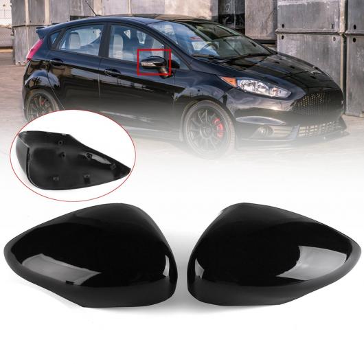 カーボン ファイバー ウイング ドア バックミラー ミラー カバー 適用: フォード/FORD フィエスタ MK7 2008 2009 2010 2011 2012 2013 2014 2015 2016 2017 光沢ブラック ペア AL-NN-1122 AL