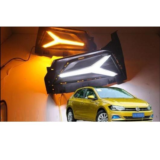 バンパー ヘッドライト 適用: ポロ-プラス デイタイム ライト HR-V 2019-2020 DRL LED ヘッドランプ フォグ 2 ホワイト イエロー VW ポロ 2019-2020 プラス AL-OO-0004 AL