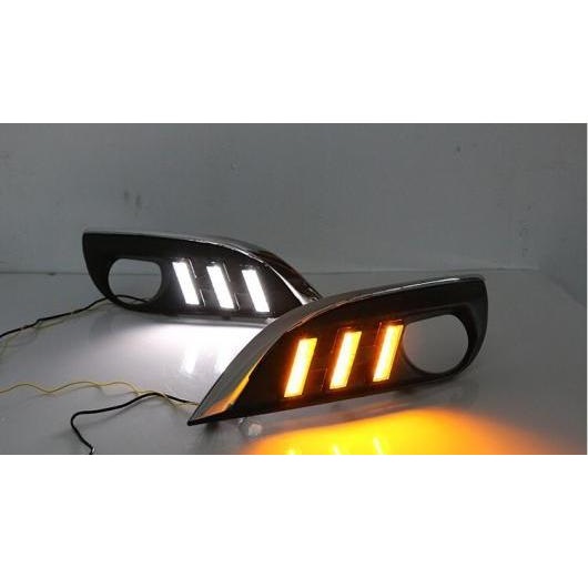 ダイナミック バンパー ヘッドライト PEUGO 308 デイタイム ライト ソラリス 2012-2015 DRL LED ヘッドランプ フォグ ホワイト イエロー PEUGOT 308 2012-2015 AL-OO-0107 ALの通販は