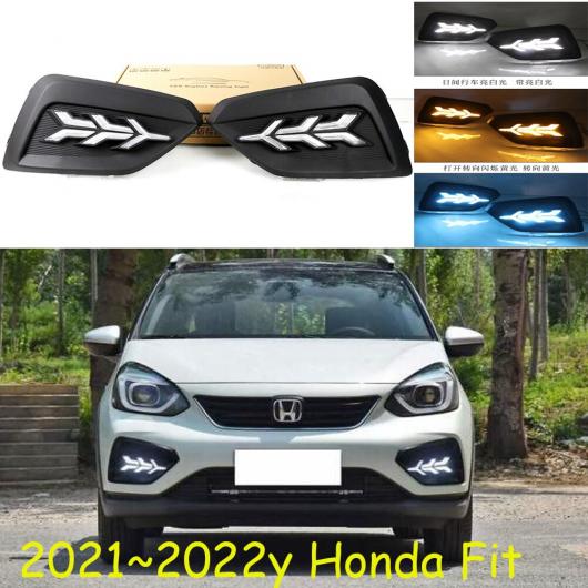 ダイナミック バンパー ヘッドライト 適用: フィット ジャズ デイタイム ライト ソラリス 2021-2022 DRL LED ヘッドランプ ホワイト イエロー ブルー ホンダ フィット 2021-2022 AL-OO-0111 AL