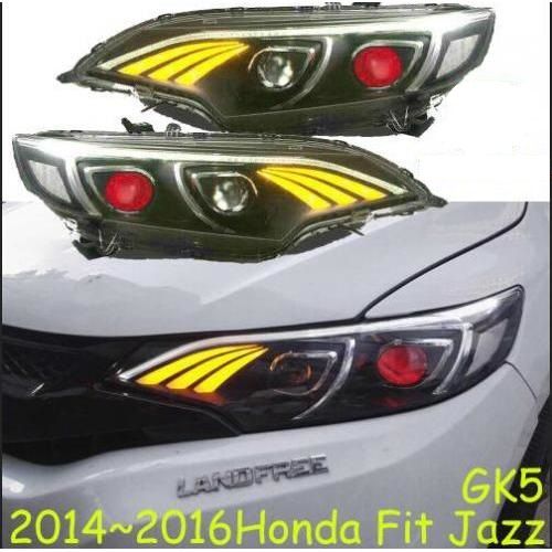2ピース バンパー ランプ 適用: フィット ジャズ ヘッドライト HID キセノン 2014 2015 2016 ヘッド BI-キセノン プロジェクター 2ピース ホンダ フィット ジャズ 2014-2016 バルブ AL-OO-0335 AL