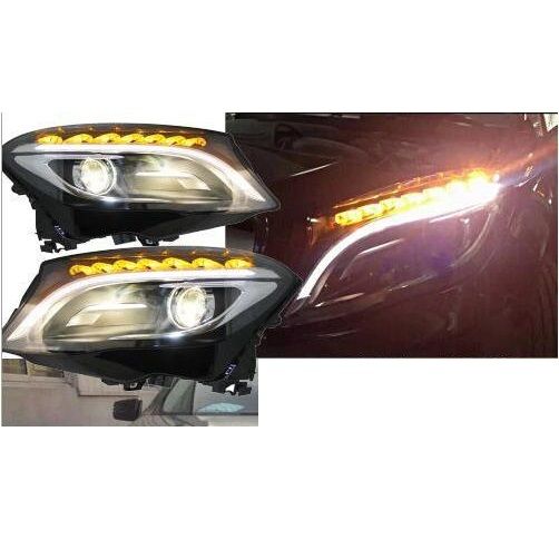2ピース バンパー ランプ 適用: GLA200 ヘッドライト 2014 2015 2016 ライト LED デイタイム ランニング 2ピース ベンツ GLA200 2014-2016 AL-OO-0388 AL