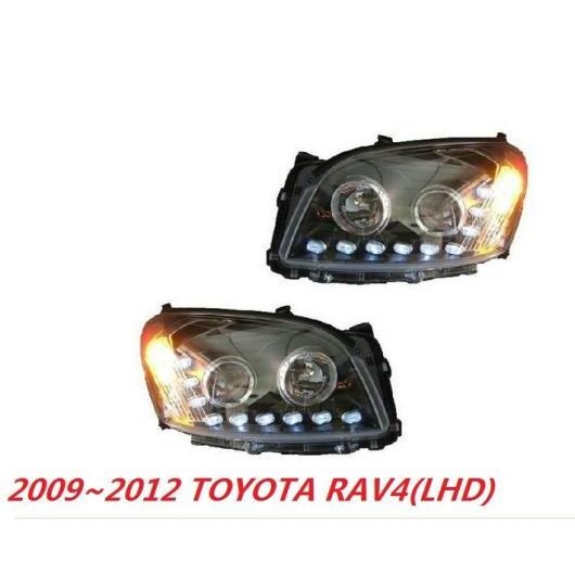 2ピース バンパー ランプ 適用: ヘッド RAV4 ヘッドライト 2009 2010 2011 2012 DRL LED ライト HID BI キセノン レンズ モデル1 トヨタ RAV4 HID キセノン バラスト AL-OO-0421 AL