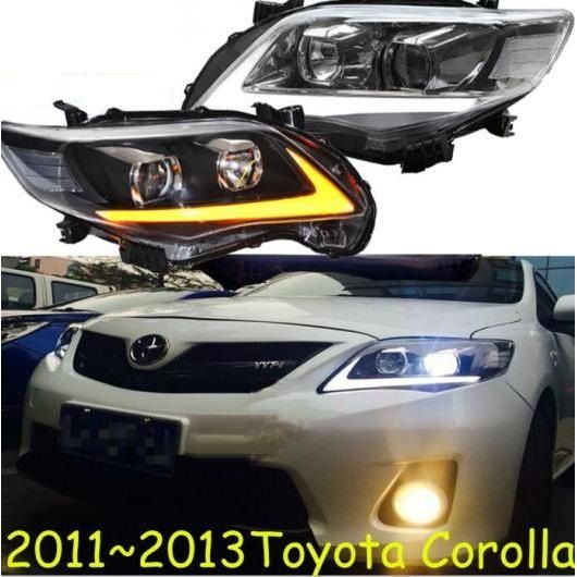 2ピース チューニング ヘッド ランプ 適用: カローラ 2011 2012 2013 ヘッドライト LED DRL ランニング ライト BI-キセノン ヘッドライト 2ピース トヨタ カローラ 2010-2013 AL-OO-0488 AL