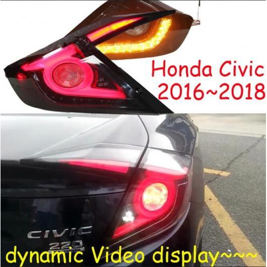 ビデオ ディスプレイ テール ライト 適用: シビック テールライト LED DRL ランニング フォグライト リア スモーク ブラック レッド ホンダ シビック 2014-2016 1セット 4ピース AL-OO-0523 AL
