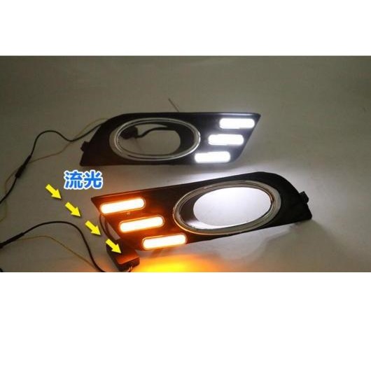 1セット バンパー ヘッドライト 適用: ホンダ シビック デイタイム ライト LED DRL フォグ ホワイト イエロー ターン ホンダ シビック 2012-2015 AL-OO-0656 AL