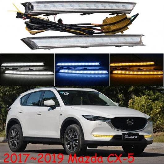 1セット ヘッドライト 適用: マツダ CX-5 デイタイム ライト CX5 CX 5 2017-2019 LED DRL ヘッドランプ フォグ ホワイト イエローブルー マツダ CX-5 2017-2019 AL-OO-0678 ALの通販は