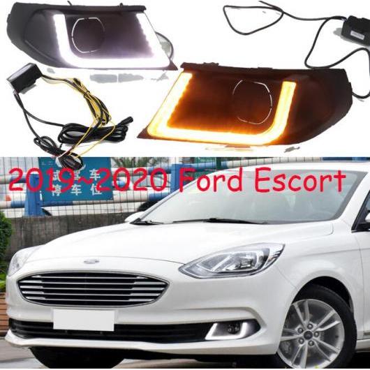 1セット バンパー ヘッドライト 適用: フォード/FORD エスコート デイタイム ライト 2019-2020 LED DRL ヘッドランプ ホワイト イエロー ターン フォード エスコート 2019-2020 AL-OO-0710 ALの通販は 20,131円